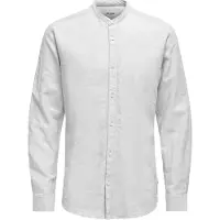 Only & Sons Langarmhemd "ONSCAIDEN LS SOLID LINEN MAO SHIRT NOOS" Baumwolle mit Leinen, slim fit