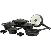 JTI Topfset, Marmor - 14 Teile - Schwarz