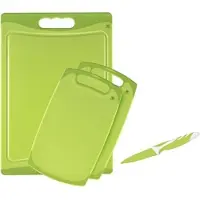 King Schneidebrett-Set 4 Stück + gratis Gemüsemesser 8,5 cm