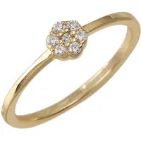 Glanzstücke Ring - Sterling Silber Ring Zirkonia - Gr. 56 - in Gold - für Damen