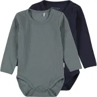 Minymo Bodys l/ä - 2er-Pack - Goblin Blue - - 74 - Body L/Ä