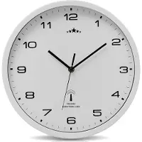 Monzana Wanduhr Groß Ø31cm Geräuscharm Automatische Zeitumstellung inkl. AA-Batterie Großes Ziffernblatt Weiß Quarzuhr Analog Wohnzimmer Büro Weiß