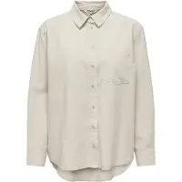 ONLY Longbluse "ONLTOKYO L/S LINEN BLEND SHIRT" mit Leinen