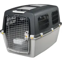 Trixie 39873, Fester Transportbox, Haustiertransportbox, Hund, 38 kg, Frontlader, Schwarz, Grau