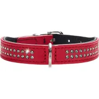 Hunter Halsband Diamond Petit XS (30), rot/schwarz