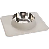 Karlie Edelstahlnapf Silikon Dex - 350 ml, Ø 14 cm Hellgrau