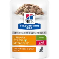 Hill's Pet Nutrition Prescription Diet C/D Urinary Stress + Metabolic Feline 12x85g 12x85 g Futter