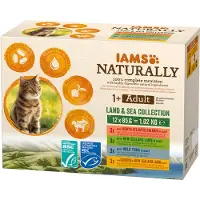 IAMS Naturally Adult Land & Meereskollektion Nassfutter Katze (12x85g)