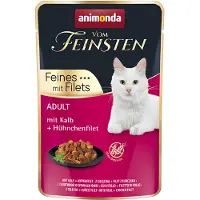 Animonda Vom Feinsten Vom Feinsten Fines mit Filets Nassfutter mit Kalb und Hähnchenfilet für adulte Katzen 24x85g