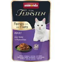 Animonda Vom Feinsten Vom Feinsten Fines mit Filets Nassfutter mit Wild und Putenfilet für adulte Katzen 24x85g