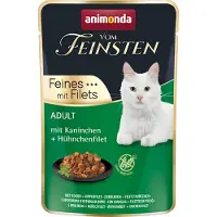 Animonda Vom Feinsten Fines mit Filets Nassfutter mit Kaninchen und Hähnchenfilet für adulte Katzen 24x85g