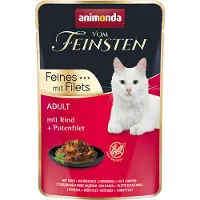 Animonda Vom Feinsten Fines mit Filets Nassfutter mit Wild und Putenfilet für adulte Katzen 12x85g