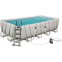 Bestway Aufstellpool Power Steel 549x274x122 cm mit Kartuschenreiniger 5.678 L/S mit Abdeckung und Leiter