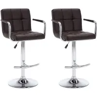 vidaXL Barhocker 2 Stk. Braun Kunstleder