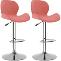 vidaXL Barhocker 2 Stk. Rosa Samt