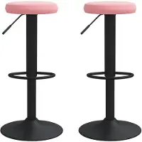 vidaXL Barhocker 2 Stk. Rosa Samt