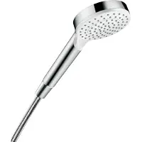 Hansgrohe Crometta, Handduschbrause mit Kopf, Chrom, Weiß, Wand