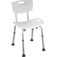 Wenko Badhocker mit Rückenlehne Secura, bis 130 kg Tragkraft Wenko Sitz+Rückenlehne: Weiß, Stuhlbeine: Aluminium, Füße: Grau
