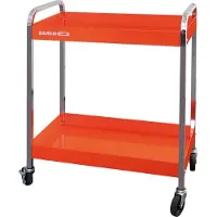 Bahco Rollwagen mit zwei Ablagen aus Aluminium, orange, 759 mm x 432 mm x 1025 mm