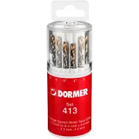 DORMER Spiralbohrersatz A094 DIN 338 Typ N Nenn-Ø 1,5-6,5x0,5 mm HSS 13 teilig Runddose
