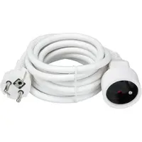 Perel VERLÄNGERUNGSKABEL - 3 m - WEIss - 3G1.5 - STECKER-TYP E (FRANZÖSISCHES SYSTEM)