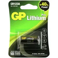 GP Batteries Lithium CR123A, Einwegbatterie, CR123A, Lithium, 3 V, 1 Stück(e), Schwarz
