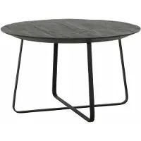DTP Home Couchtisch Neptunes groß BLACK,35xØ60 cm, recyceltes Teakholz