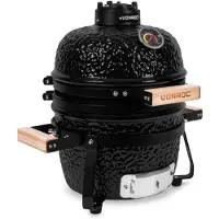 Vonroc Kamado-Grill 13 Zoll - Ø27cm Zubereitungsfläche | Mit Ständer und Regenhaube