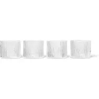 Ferm Living Wassergläser Ripple Low Clear 200 ml (4er-Set)