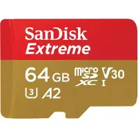 SanDisk Extreme - Flash-Speicherkarte - 64 GB - A2 / Video Class V30 / UHS-I U3 / Class10 - microSDXC UHS-I