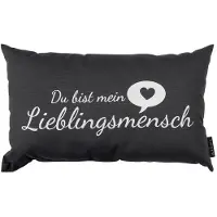 Magma Dekokissen Lieblingsmensch anthrazit 30x50 cm - grau