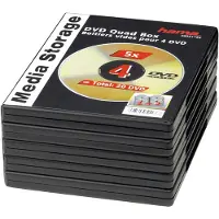 Hama DVD Quad Box, Black, Package of 5 pieces, 4 Disks, Schwarz