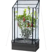 Hortus Gewächshaus für Pflanzkasten, hohes Modell 87X47X13/15 cm