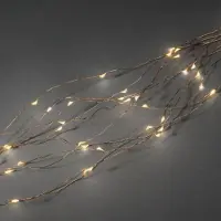Konstsmide LED Tropfenlametta 10 Stränge mit 9 Dioden 90 bernsteinfarbene Dioden kupferfarbener Draht