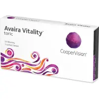 Avaira Vitality Toric (3er Packung) Monatslinsen (-1 dpt, Zyl. -0.75, Achse 50 & BC 8.5) mit UV-Schutz