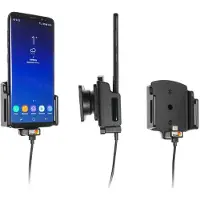 Brodit Universal Telefonhalterung Auto 75 - 89 mm Armaturenbrett mit USB-C-Ladegerät Handyhalterung