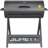 Boretti Barilo 2.0, Grill, Holzkohle, 3 Zone(n), Fass, Gitter, Anthrazit