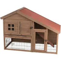 Trixie Small Animal Hutch with Enclosure, Haus, Zwergkaninchen, Holz, Holz, Papier, 2 Tür(en)
