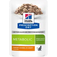 Hill's Pet Nutrition Metabolic Nassfutter für Katzen mit Huhn 12 x 85 g Frischebeutel 12x85 Futter