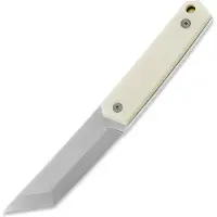 Logilink Kwaiken 90 M390 Scandi Messer, ivory micarta, brown sheath
