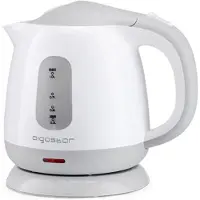 Aigostar Juliet 30HIO - Reise Wasserkocher 1 liter, 1100 Watt, Mini Wasserkocher, Reisewasserkocher klein, Abschaltautomatik mit Trockenschutz, BPA-frei, Weiß