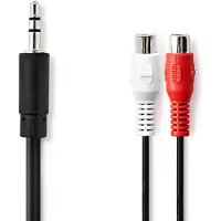 Nedis Stereo-Audiokabel - 3.5 mm Stecker - 2x Cinch Buchse - Vernickelt - 0.20 m - Rund - Box