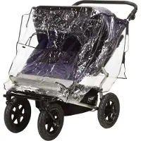 Playshoes Universal-Regen-Verdeck für Zwillingswagen in Transparent | Gr.: onesize