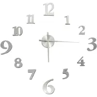 vidaXL 3D-Wanduhr Modernes Design Silbern 100 cm XXL