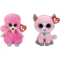TY - Stofftiere - Beanie Boo's - Camilla Poodle & Fiona Pink Cat