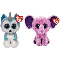 TY - Stofftiere - Beanie Boo's - Helena Husky & Eva Elephant