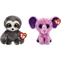 TY - Stofftiere - Beanie Boo's - Dangler Sloth & Eva Elephant