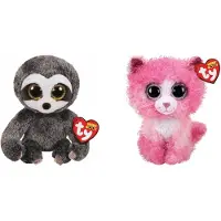 TY - Stofftiere - Beanie Boo's - Dangler Sloth & Reagan Cat
