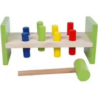 2 play Holz Hammerbank Spielzeug - pädagogisches Holzspielzeug für Kleinkinder
