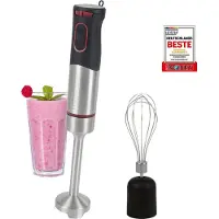 ProfiCook Stabmixer-Set PC-SMS 1226 Edelstahl, Handmixer, elektrischer Pürierstab und Schneebesen, 1.000 Watt